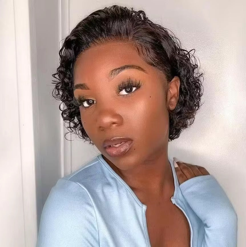 Courtney Unit (13x4 Pixie Cut Frontal Curly Wig)