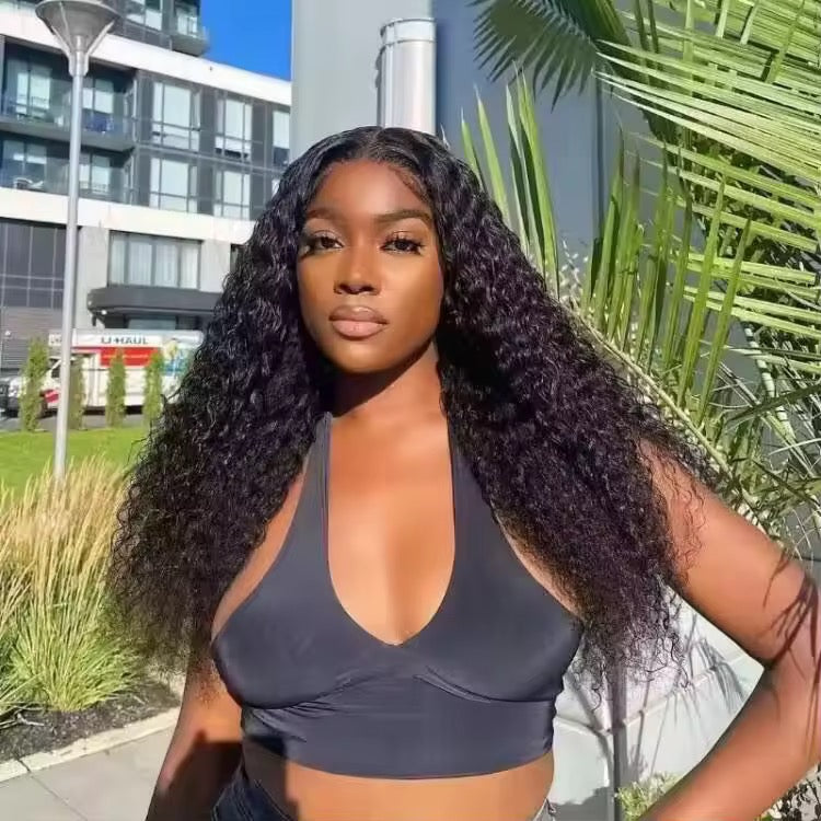 Deep Wave Wig – Swiss Lace Closure, 100% Human Hair, 180% Density, Glueless