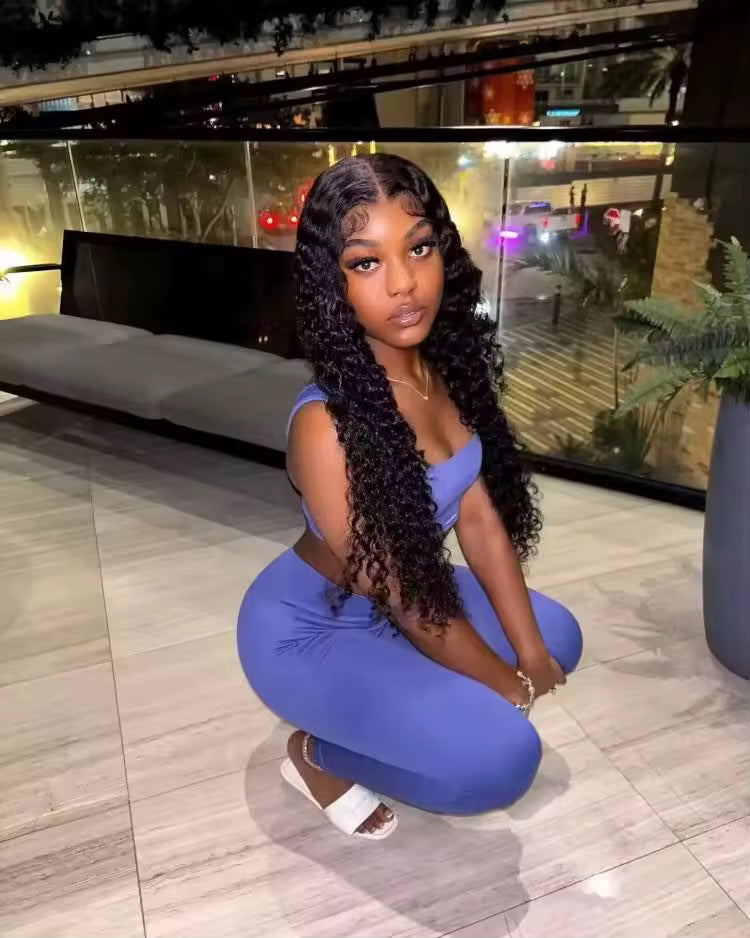 Deep Wave Wig – Swiss Lace Closure, 100% Human Hair, 180% Density, Glueless