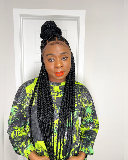 Knotless Full Lace Braided Wig - KADHAIR