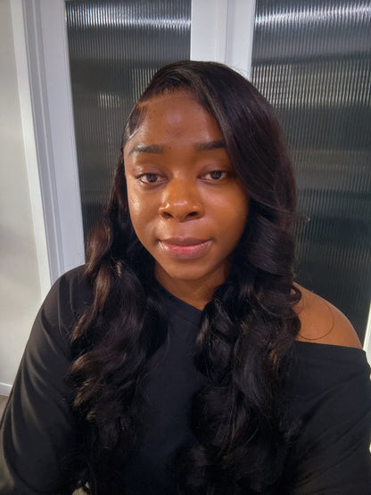 Wavy Wig with Frontal – Glueless Human Hair, 180% Density, 13x4 HD Lace