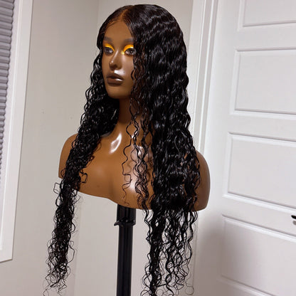 Deep Wave Wig – Swiss Lace Closure, 100% Human Hair, 180% Density, Glueless