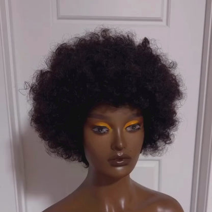 Afro Wig – 100% Human Hair, Natural Texture, Full Volume, Glueless Fit