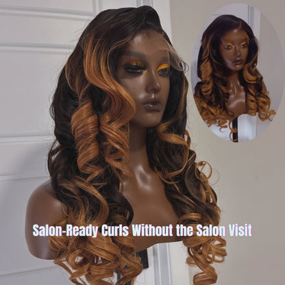 1B Blonde Highlights Glueless Human Hair Wig – Raw Cambodian Hair, 5x5 HD Closure