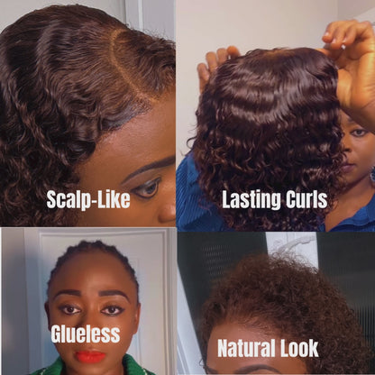 Unstyled Pixie Cut Wig – 13x4 Lace Frontal, Natural Curl, Medium Cap, 8" Length